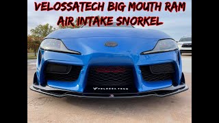 Supra MKV VelossaTech Big Mouth Ram Air Intake Snorkel Install  Cooler IATs [upl. by Soloman]