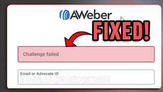 AWeber Challenge Failed Red Error Solution [upl. by Julio]