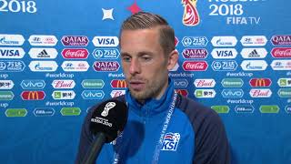 Gylfi SIGURDSSON Iceland  Post Match Interview  MATCH 7 [upl. by Gnek]