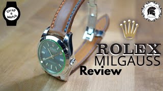 ZBlue ROLEX Milgauss REVIEW with Handmade Custom Shell Cordovan Watch Strap amp Deployment Buckle [upl. by Reyotal]