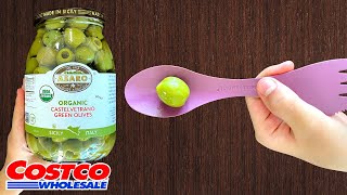 🇮🇹 Asaro Organic Castelvetrano Green Olives  Costco Product Review [upl. by Elleirb]