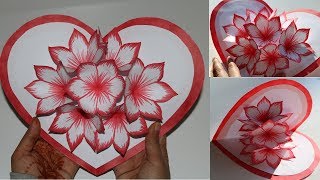 DIY Flower Pop up Card 2Paper CraftsHandmade craft [upl. by Old]