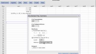 Confidence Intervals Estimating a Population Proportion using StatCrunch [upl. by Nezah]