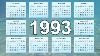 Calendar 1993 [upl. by Ardnasal]