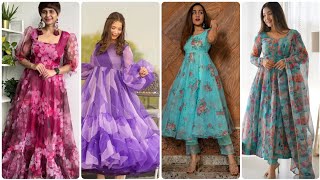 latest organza dress designs for girls  organza fabric designs ideas [upl. by Nalani]