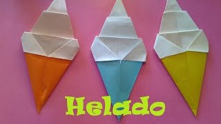 Origami  Papiroflexia Helado de papel muy fácil [upl. by Akimihs]