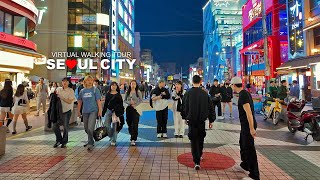 Full Version Downtown Seoul Hongdae amp Yeonamdong Cafe Street Evening Cityscape South Korea 4K [upl. by Kiel]