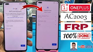 OnePlus Nord AC 2003 FRP Bypass Android 12 OnePlus Google acount Lock Remove 100 [upl. by Yssirhc]