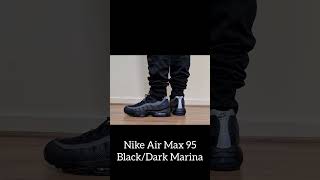 BETTER THAN TRIPLE BLACK Nike Air Max 95 Black  Dark Marina Blue nike nikeairmax95 shoes [upl. by Greenberg]