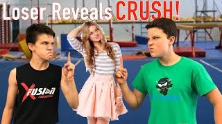 CRUSH REVEAL Back flip battle Loser Reveals Crush [upl. by Igic703]