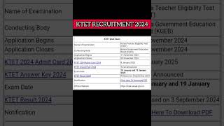 KTET RECRUITMENT 2024 🥳  APPLY NOW shorts ktetexam teacher job recruitment [upl. by Jennifer284]