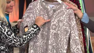 Isaac Mizrahi Live Damask Jacquard Sweater Coat with Amy Stran [upl. by Weissmann]