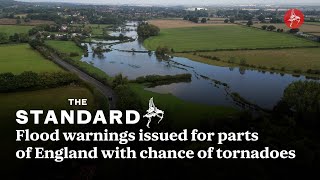 Flood warnings issued for parts of England with chance of isolated tornadoes [upl. by Natsud178]