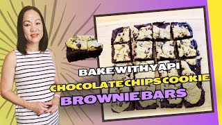 CHOCOLATE CHIPS COOKIE BROWNIE BARS brookie BAKEWITHYAPI [upl. by Ahsart]