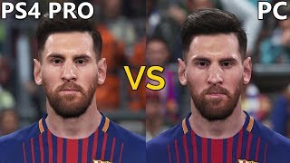 PES 2018 Graphics Comparison PS4 Pro vs PC [upl. by Jaquelyn498]