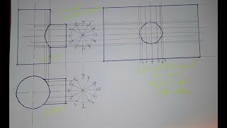 Curve of intersection for two cylinders joining at right angle Example 1CURVE OF INTERPENETRATION [upl. by Enovi866]