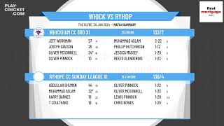 Whickham CC 3rd XI v Ryhope CC Sunday League XI [upl. by Horodko]