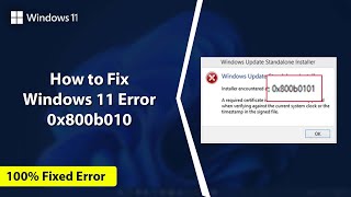 Quick and Easy Fix Windows Error 0x800b0101  How to Fix Windows Error 0x800b0101  Windows Error [upl. by Hutchinson814]