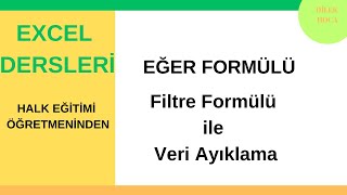 Excel Sihirbazı Filtre Formülü ile Veri Ayıklama excel exceldersleri excelformülleri excelfilte [upl. by Haikezeh98]