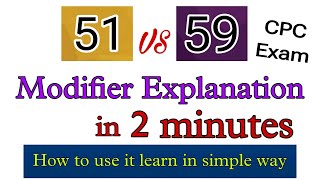 51 vs 59 Medical Coding Modifier Explanation  How To Use Modifier  Medical coding cpcexam [upl. by Neih]