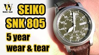 Seiko SNK805  5 year wearamptear  long term review [upl. by Ralleigh724]