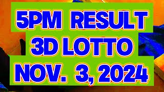 GUGULAT NA RESULTA sa 3D LOTTO RESULT TODAY 5PM NOVEMBER 3 2024  SWERTRES RESULT TODAY [upl. by Rudolph50]