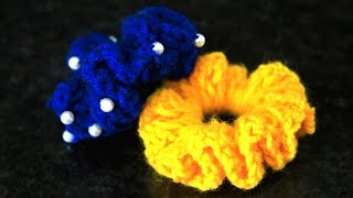 How to make Woolen Flower  Designer Hair Bands  Woolen Crafts [upl. by Idnir948]