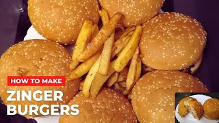 Chicken zinger burgerEasy and simple recipe of zinger burger [upl. by Ennaerb]