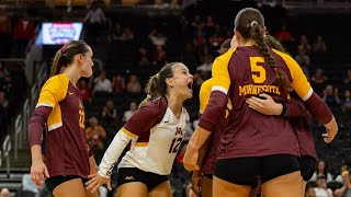 Highlights 15 Minnesota Volleyball Sweeps Michigan [upl. by Neeluj]