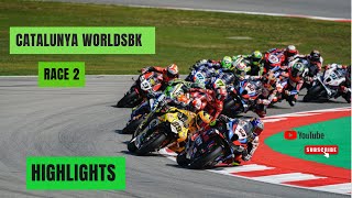 Catalunya WorldSBK Race 2 HIGHLIGHTS [upl. by Alderson]