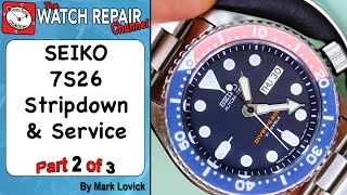 Part 2 of 3 Seiko 7S26 SKX Automatic Watch Service and Lubrication Seiko 5 [upl. by Etteroma]