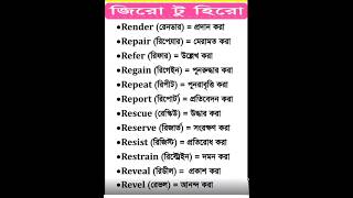 Important English Words and its Bengali Meaning  english shorts short bangla trending new [upl. by Adlev]