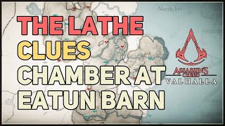 Investigate Sealed Chamber at Eatun Barn Assassins Creed Valhalla The Lathe Clues [upl. by Ylrak]