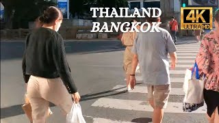 Bangkok  Silom Road  Thailand  Walking Tour  4K [upl. by Nosae231]