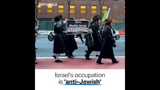 Orthodox Jews in New York protest Israel’s Al Aqsa raids [upl. by Anelrad302]