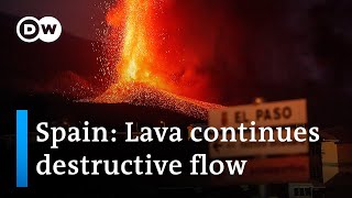 La Palma volcano More homes destroyed by lava  DW News [upl. by Vonny]