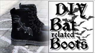 DIY Bat related Boots I Goth up your shoes I Mademoiselle Tineoidea [upl. by Cami262]