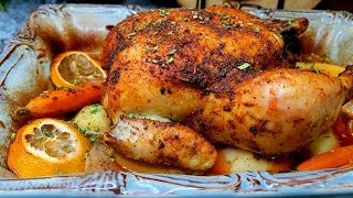 Oven Roasted Chicken Recipe  Simply Mamá Cooks [upl. by Durant]