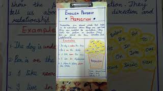 Preposition Englishproject schoolproject preposition example and sentence [upl. by Erdreid]