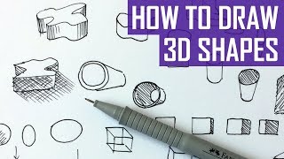 How to Draw 3D Shapes  Exercises for Beginners [upl. by Carnay]