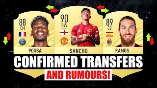 FIFA 22  CONFIRMED TRANSFERS amp RUMOURS 32  ft Sancho Pogba Ramos… etc [upl. by Bowe]