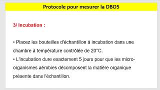 Mesure de la Demande Biologique en Oxygène pendant 5 jours DBO5 [upl. by Pentheam]