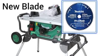 Hikoki C10RJ table saw blade swap to Makita BlueMak [upl. by Akinas]