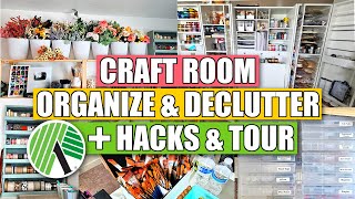 MEGA Craft Room Declutter Organization Tips AND Dollar Tree Hacks  Craft Room Tour 2024 [upl. by Berthoud]