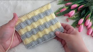 ✅️🍀2 Renkli Efsane Güzellikte Örgü Modeli ✅️🍀easy knitting pattern [upl. by Terpstra]