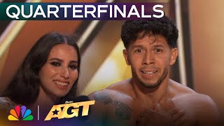 Sebastian amp Sonia Receive A GOLDEN BUZZER For Their MindBending Aerial  Quarterfinals  AGT 2024 [upl. by Aicilif]