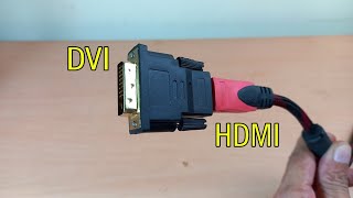 Cara Menggunakan Konektor Pasif DVI To HDMI dari PC ke Monitor [upl. by Noyad]