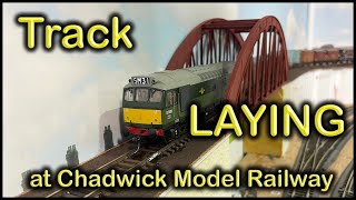 TRACK LAYING for the freight yard at Chadwick Model Railway  215 [upl. by Hsot298]