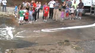 Releasing trout into Riss Lake from truck [upl. by Peony]