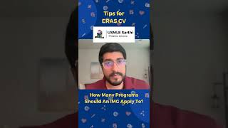 How many programs should an IMG apply to  USMLE  Residency Match 2025  ERAS CV amp PS [upl. by Ynwat]